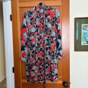 Floral Red and Blue Women's Dress